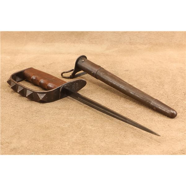 Original WWI U.S. Model 1917 L.F.&C. Trench Knife  Jewell 1918 Leather Scabbard With Maxim Hardware