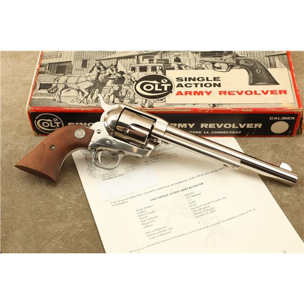 Stagecoach Box 2nd Gen Colt Single Action Army SAA Nickel 7.5" .357 Magnum Revolver, 1969 C&R