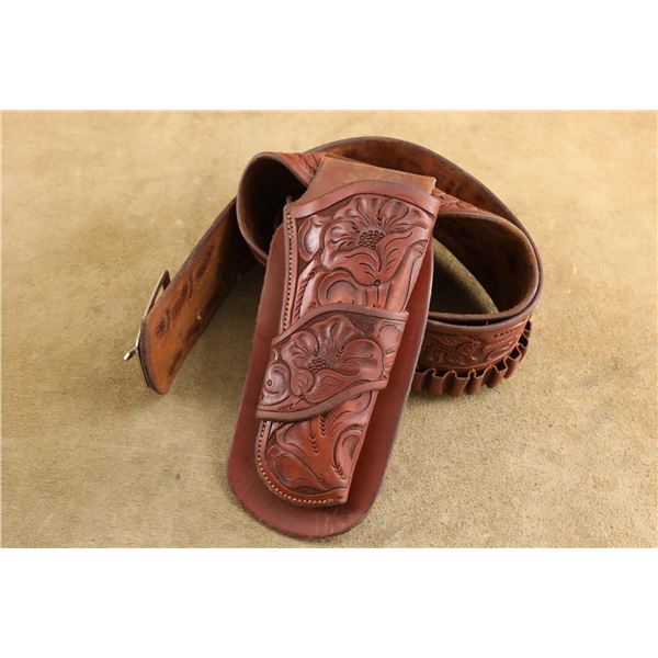 H.H. Heiser Buscadero Rig No. 62 Cartridge Belt & No. 714 RH Holster For 5.5" Colt SAA