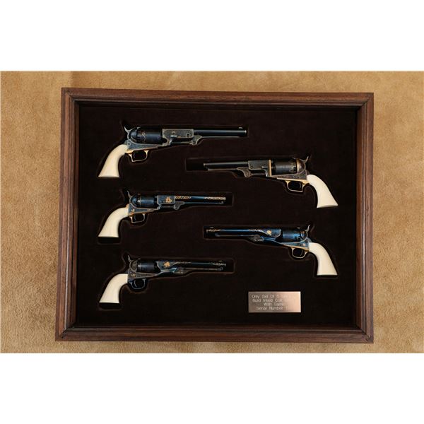 Set of 5 Matching Serial Numbered Uberti  Miniature Colt Percussion Revolvers