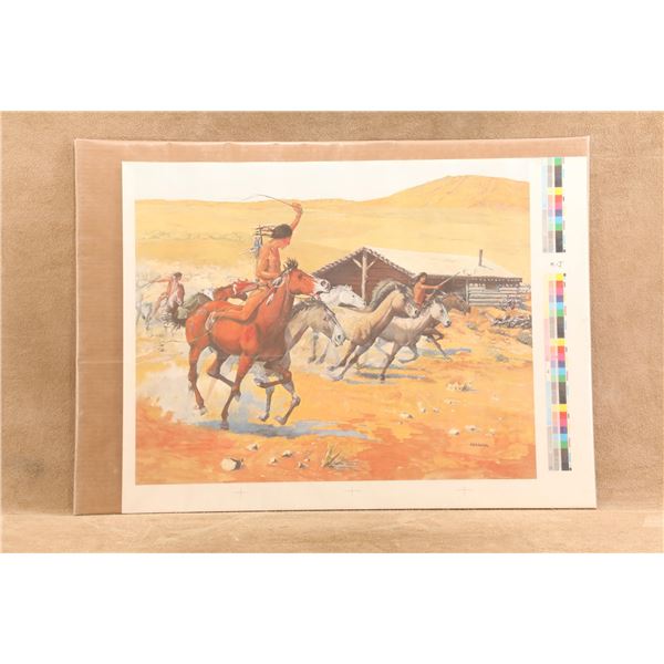 Vintage 1980s Frank Hoffman Winchester Super-X 24x18 Advertising Lithograph Poster