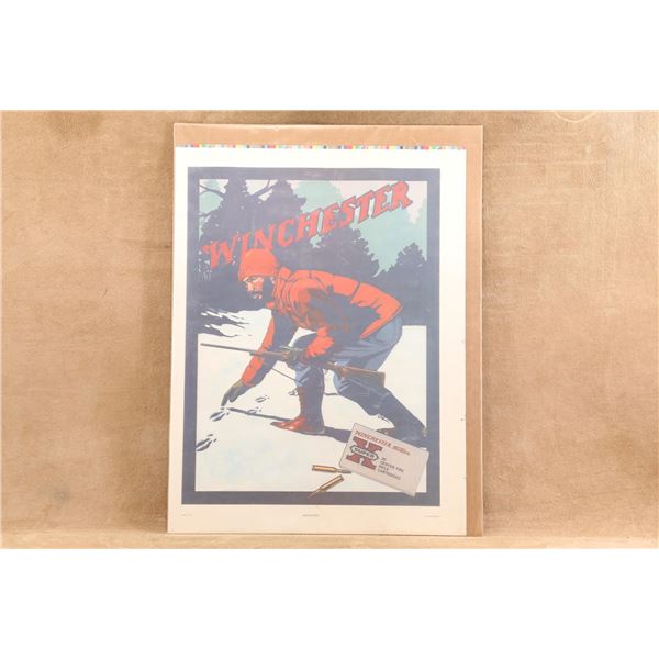 Vintage 1980s Nancy Stahl Winchester Super-X 19x25.25 Advertising Lithograph Poster