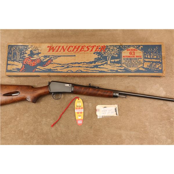 Postwar Winchester Model 63 .22 LR 23" Semi-Auto Rimfire Rifle With Box, MFD 1949 C&R