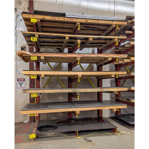 7-TIER SHEET METAL RACK W/ CONTENTS