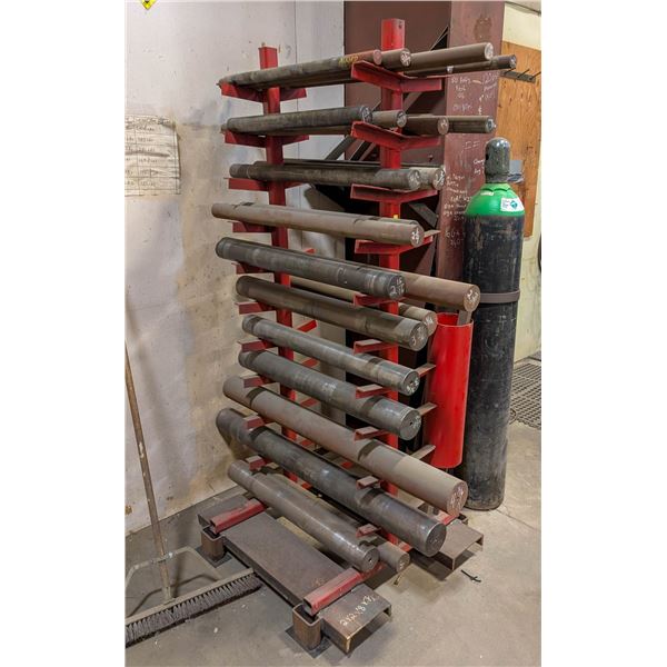 CUSTOM RACK OF ASSORTED SOLID STEEL ROUND BAR