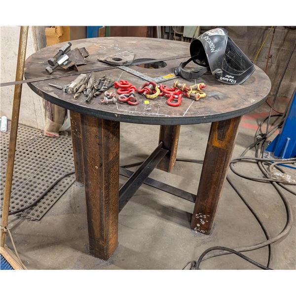 CUSTOM STEEL ROUND WORKTABLE 47" X 37"