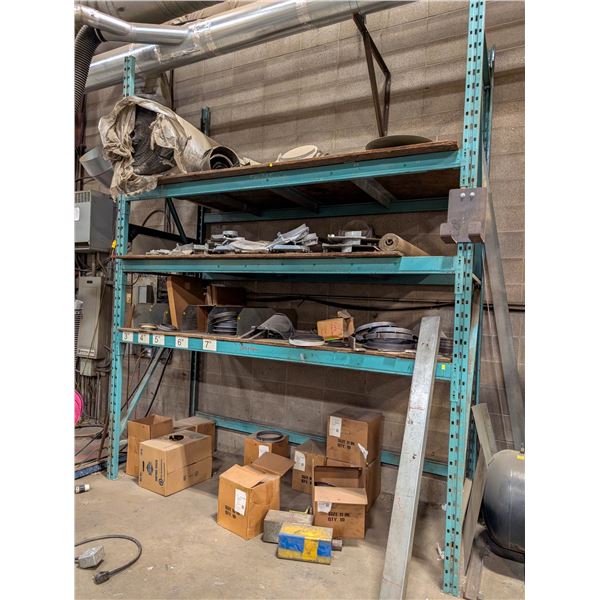 PALLET RACK SECTION W/ CONTENT INCL: PIPE FLANGES