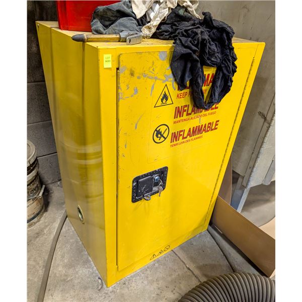 SMALL FLAMMABLE GOODS CABINET W/ CONTENTS