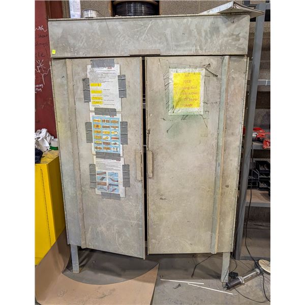 METAL CABINET OF ASSORTED WELDING WIRE &