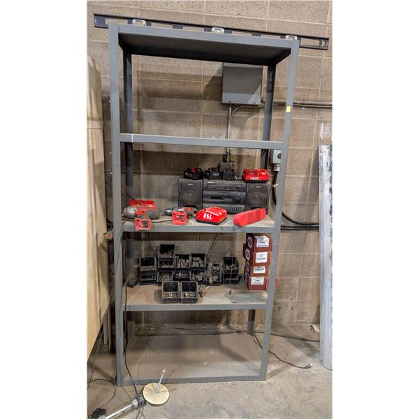 METAL RACK W/ CONTENTS INCL: WRENCHES, SOCKETS,