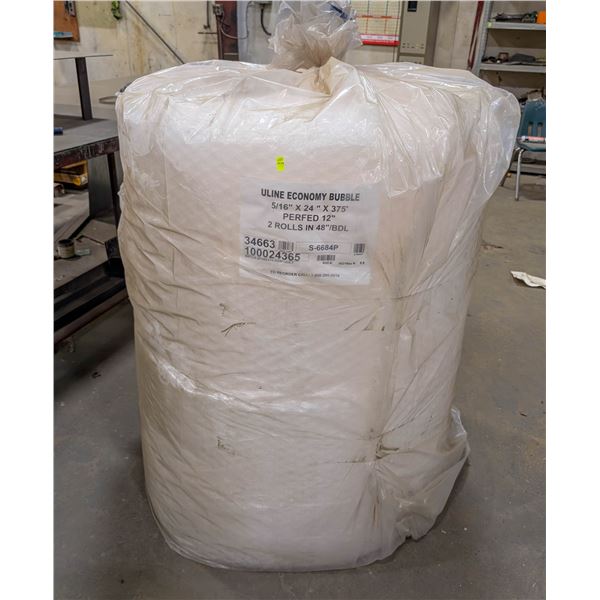 2 ROLLS OF ULINE 5/16" X 24" X 375' BUBBLE WRAP W/