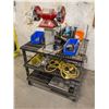 Image 1 : BALDOR 1/3HP BENCH GRINDER W/ CUSTOM MADE RACK &