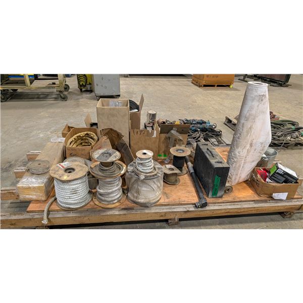 PALLET OF ROPE, FOAM GASKET MATERIAL & MORE