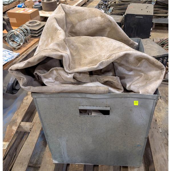 GALVANIZED STEEL BOX OF USED FILTER  BAGS