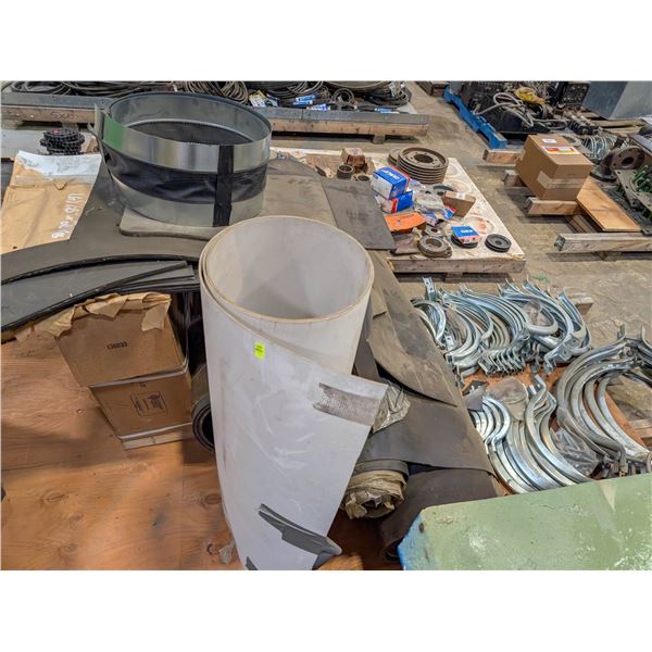 PALLET OF ASSORTED PIPE COUPLERS & GASKET MATERIAL