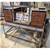 Image 1 : CUSTOM METAL WORK TABLE W/ VINTAGE OFFICE DESK,
