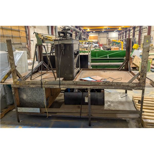 LOT OF 2 CUSTOM STEEL WORKTABLES W/ UNTESTED