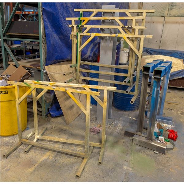 LOT OF 9 ASSORTED WORK STANDS W/ CUSTOM STORAGE