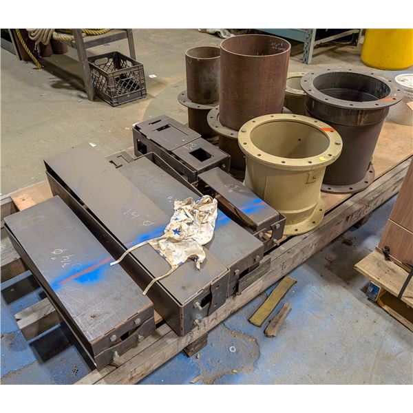 PALLET OF ASSORTED FLANGED PIPING & MORE