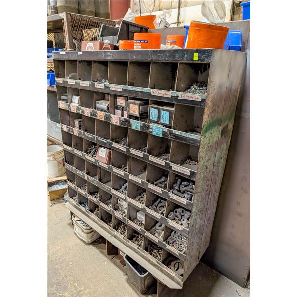 HARDWARE ORGANIZER W/ CONTENTS. 48" X 16" X 61"
