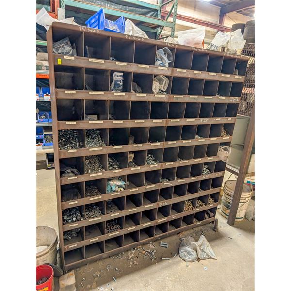 HARDWARE ORGANIZER W/ CONTENTS. 60" X 12" X 67"