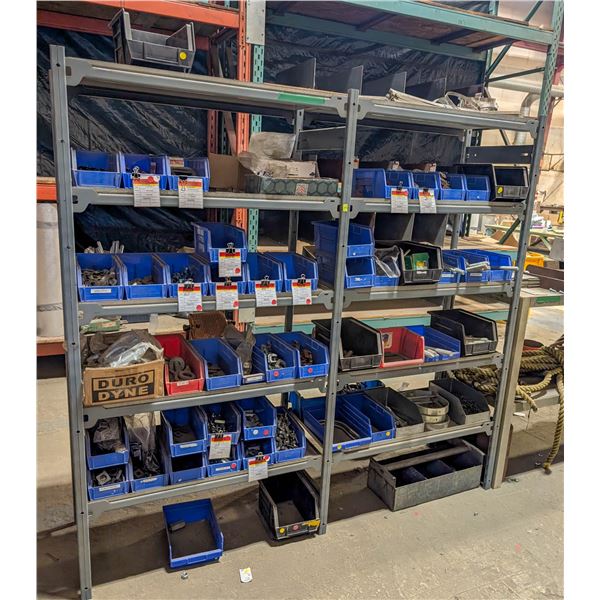 TWO 5-TIER SECTIONS OF E-Z RECT RACKING W/ CONTENT