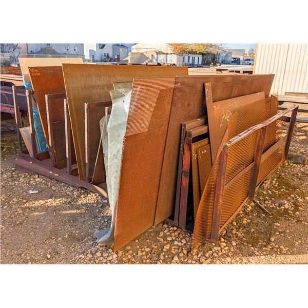 CUSTOM METAL RACK OF ASSORTED SHEET METAL & GRATES