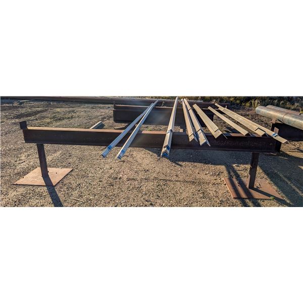 2 I-BEAM STANDS W/ 304 STAINLESS STEEL ANGLE