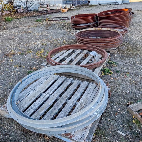 LARGE LOT OF ASSORTED WELD ON DUCTING FLANGES