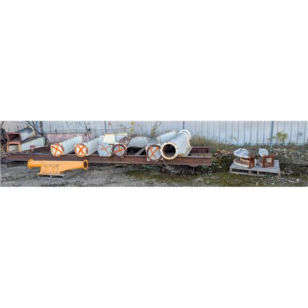 LARGE LOT OF ASSORTED INDUSTRIAL STEEL DUCTWORK &