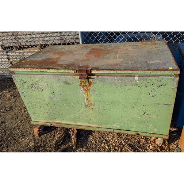 GREEN JOB BOX ON CASTERS 60" X 32" X 35"