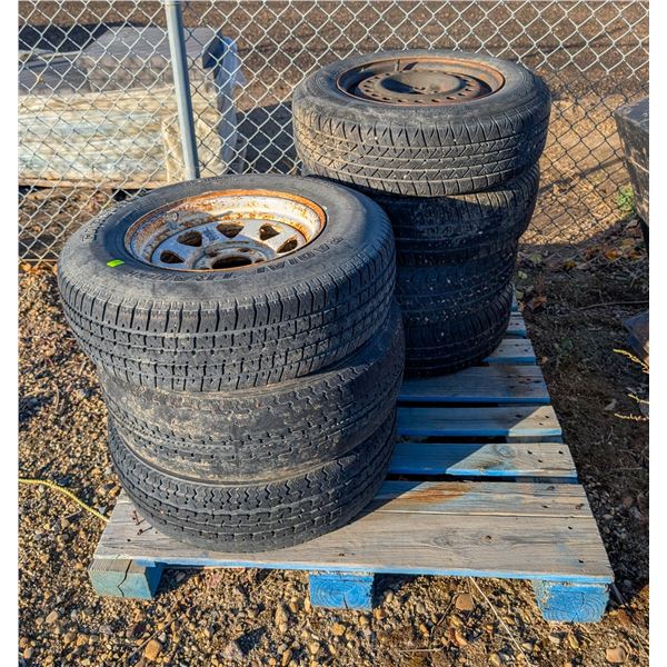 PALLET OF 7 ASSORTED TRAILER TIRES