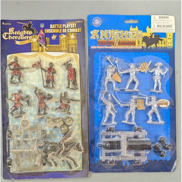 Knights Medieval Battle Playsets Lot of 2 w/ Figures, Cannons & Accessories - Sealed