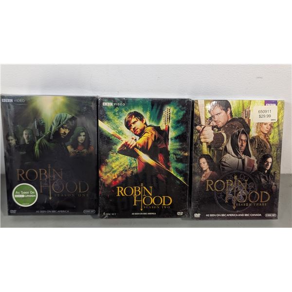 Sealed BBC Robin Hood Seasons 1, 2 & 3 DVD Box Sets