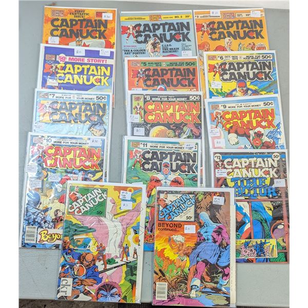 VTG Captain Canuck #1-14 Comic Lot - #1 1st Appearance, #2 & #3