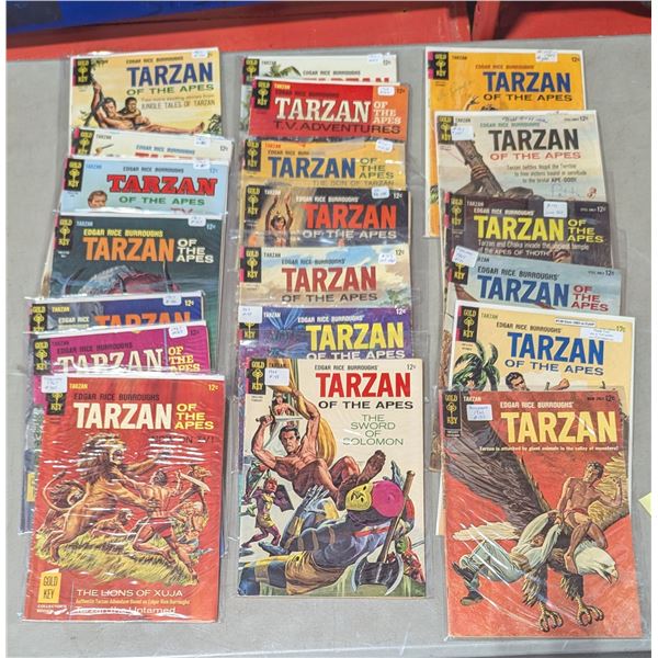 VTG Gold Key Tarzan Comic Lot - TV Adventures, Lions of Xuja & Sword of Solomon & More