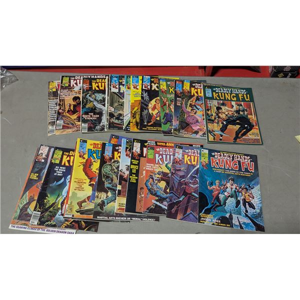 VTG Marvel Deadly Hands of Kung Fu Magazine Lot - #22 1st Jack of Hearts, #14 Bruce Lee & More