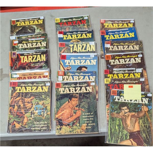 VTG 1950s Dell Tarzan Comic Lot - #91, #102 White Peril, Gordon Scott & More