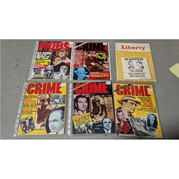 VTG True Crime Magazine Lot - Al Capone, John Dillinger, Lucky Luciano & More