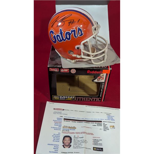 Florida Gators Riddell Mini Helmet Signed Keiwan Ratliff #1 - Autograph Unverified