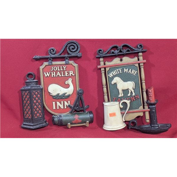 VTG 1974 Syroco Tavern Wall Decor Lot - Jolly Whaler Inn, White Mare Tavern & More