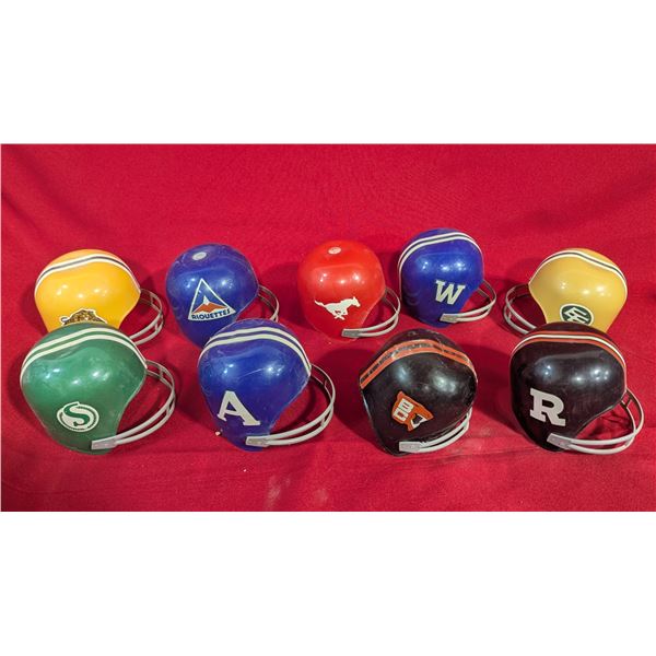 VTG 1974 Larami CFL Mini Football Helmets Complete 9-Team Set