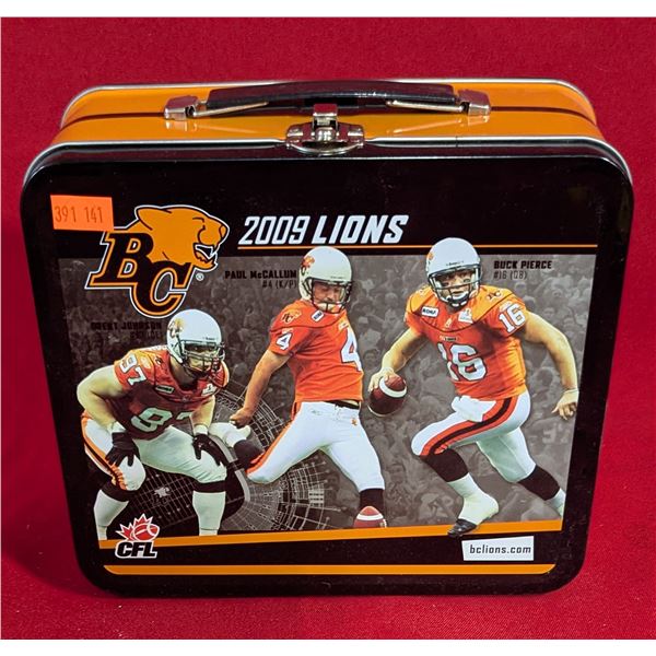 2009 BC Lions CFL Metal Lunch Box - Buck Pierce, Paul McCallum & Brent Johnson