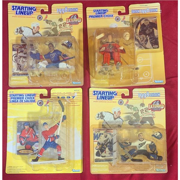 VTG 1997-98 Starting Lineup NHL Figures Lot of 4 - Fuhr, McLean, Recchi & Belfour - Sealed