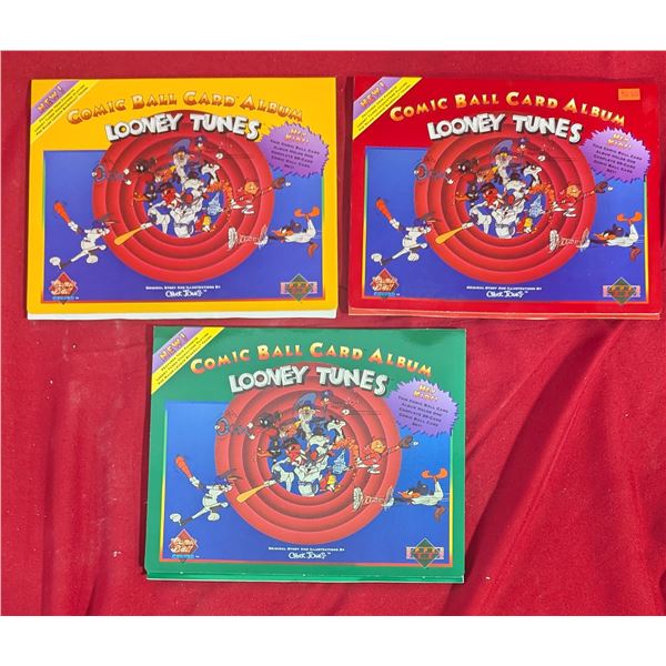 VTG Looney Tunes Comic Ball Card Albums Lot of 3 w/ Trading Cards