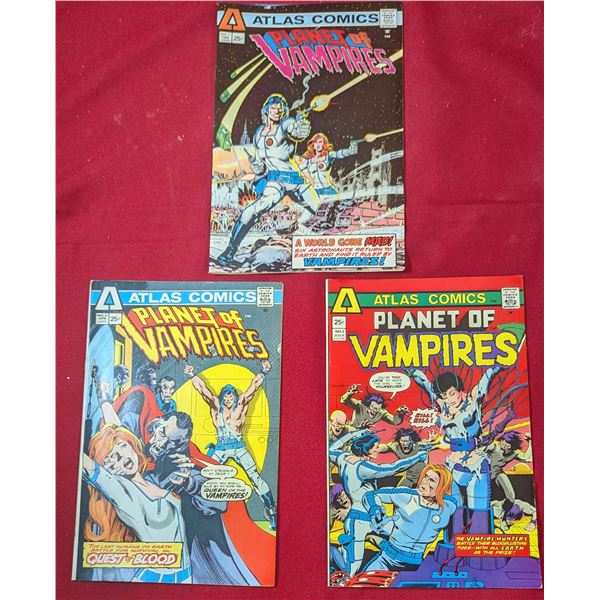 VTG 1975 Atlas Planet of Vampires #1-3 Complete Comic Series