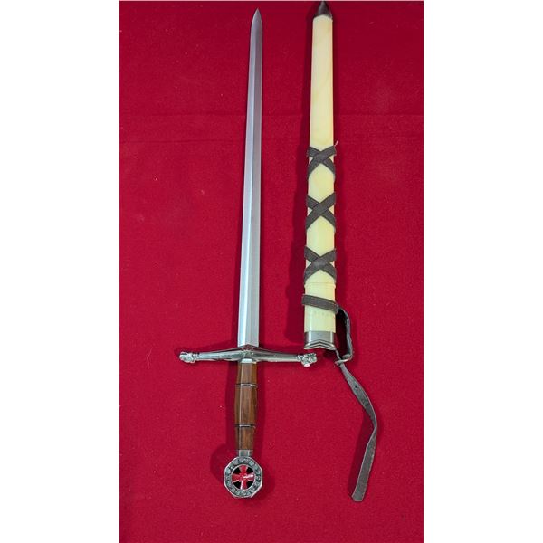 Knights Crusades Stainless Steel Decorative Short Sword w/ Scabbard