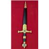 Image 1 : Black & Gold Decorative Dagger / Short Sword w/ Star Pommel