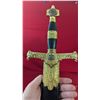 Image 2 : Black & Gold Decorative Dagger / Short Sword w/ Star Pommel