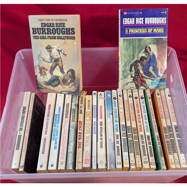 VTG Edgar Rice Burroughs Paperback Book Lot - Mars/Barsoom, Girl From Hollywood & More